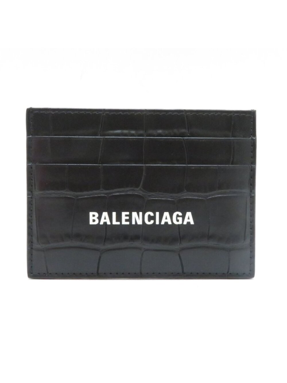 Balenciaga Cash Card Case Black Leather